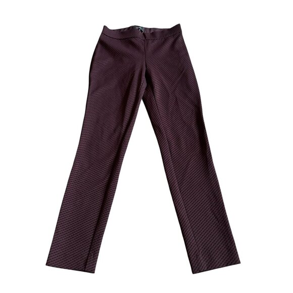 Theory Black Burgundy Cropped Slacks Pants Stretch Pull-On Skinny Fit Size Small - Picture 1 of 11